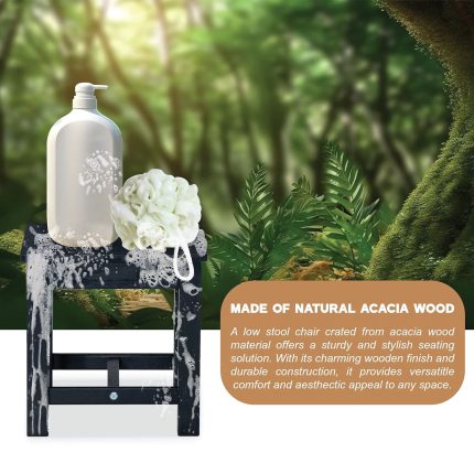 12-Inch Acacia Wood Step Stool for Indoor Use