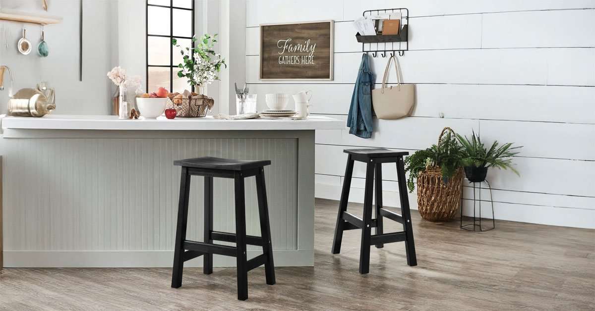 Compact bar stool fitting into a small kitchen or office space
