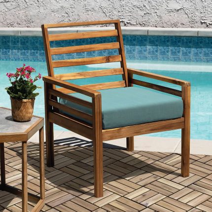 Square Joint Acacia Wood Deck Tiles, 12-Slat Interlocking Design for Indoor & Outdoor (Set of 27)