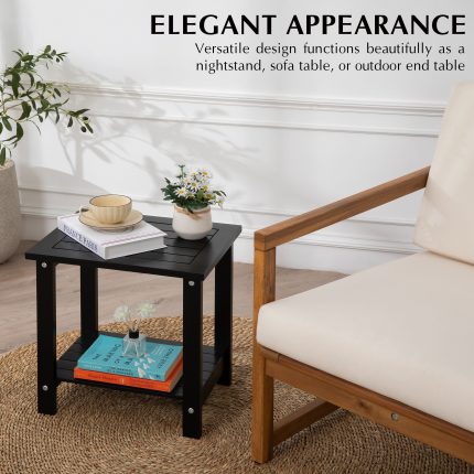 Double Adirondack Side Table Weather-Resistant for Outdoors