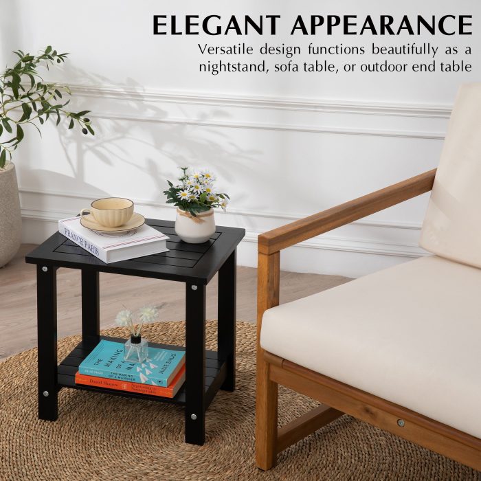 Double Adirondack Side Table Weather-Resistant for Outdoors
