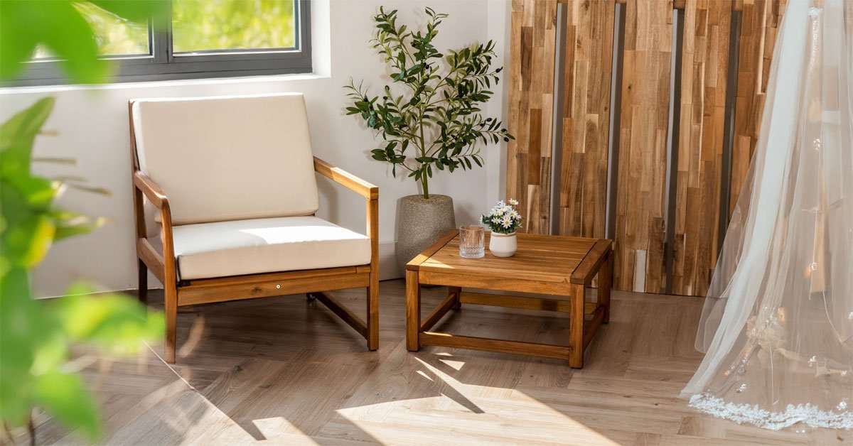 Naro Low Table for Living Room and Office 1 Naro low table beside a low sofa in a modern living room with books and plants