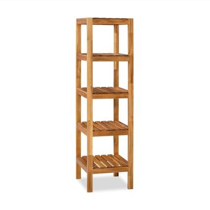Tier Acacia Wood Corner Shelf