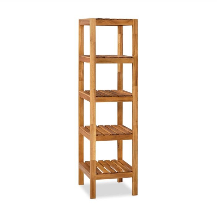 Tier Acacia Wood Corner Shelf