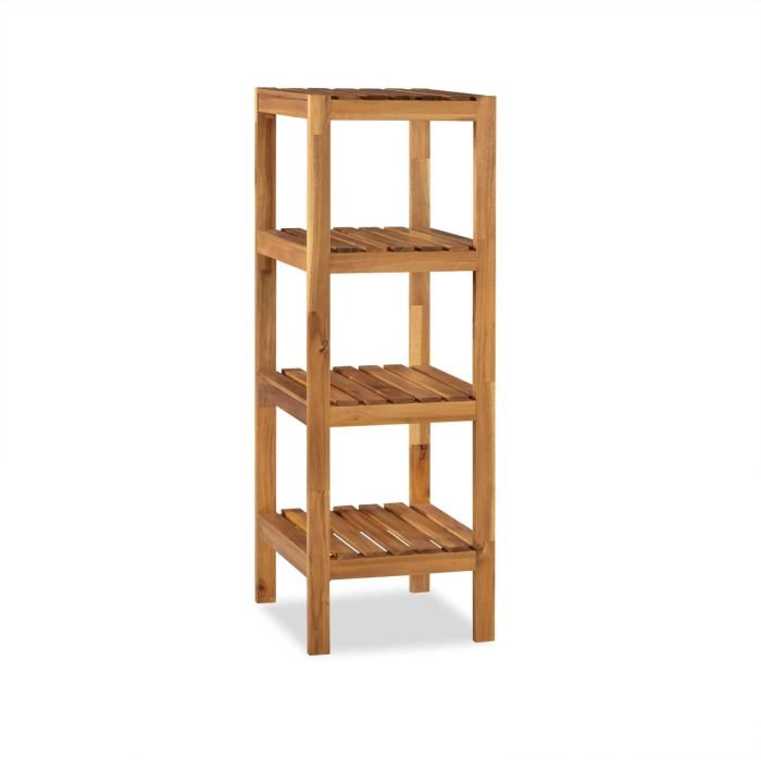 Tier Acacia Wood Corner Shelf