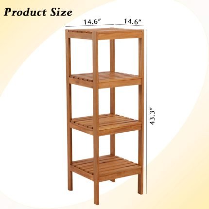 Tier Acacia Wood Corner Shelf