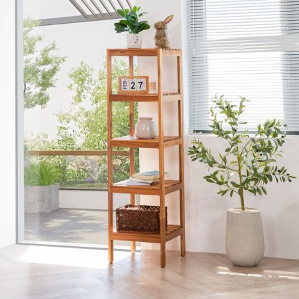Tier Acacia Wood Corner Shelf