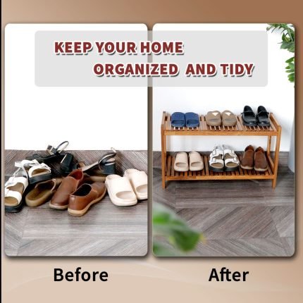 Tier Acacia Wood Shoe Rack Stackable Storage Shelf