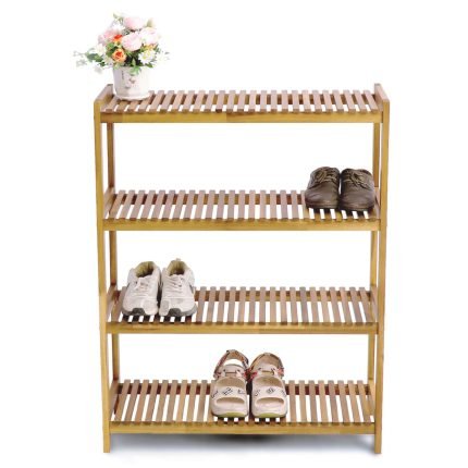 Tier Acacia Wood Shoe Rack Stackable Storage Shelf