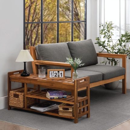 Wooden Shoe Bench for Entryway and Closet