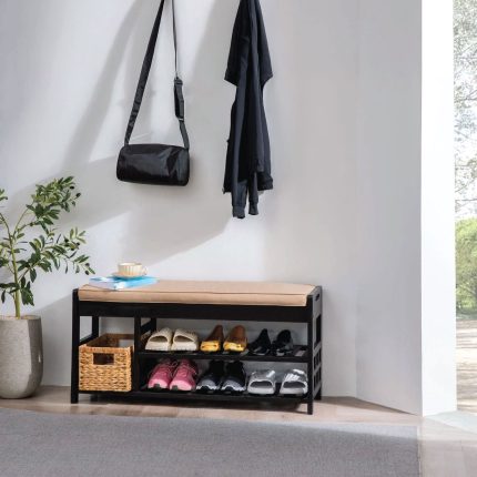 Wooden Shoe Bench for Entryway and Closet