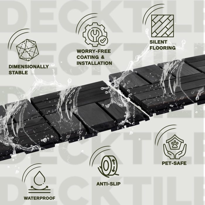 Deck Tiles - 27 Pcs 12 Slats Interlocking - C12