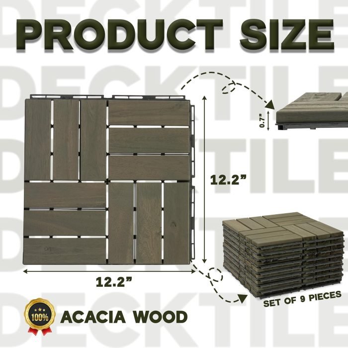 Deck Tiles - 27 Pcs 12 Slats Interlocking - C12