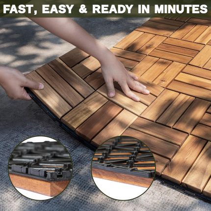 Deck Tiles - 27 Pcs 12 Slats Interlocking - C12