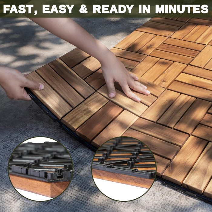 Deck Tiles - 27 Pcs 12 Slats Interlocking - C12