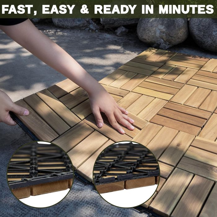 Deck Tiles - 27 Pcs 12 Slats Interlocking - C12