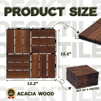 Deck Tiles - 27 Pcs 12 Slats Interlocking - C12