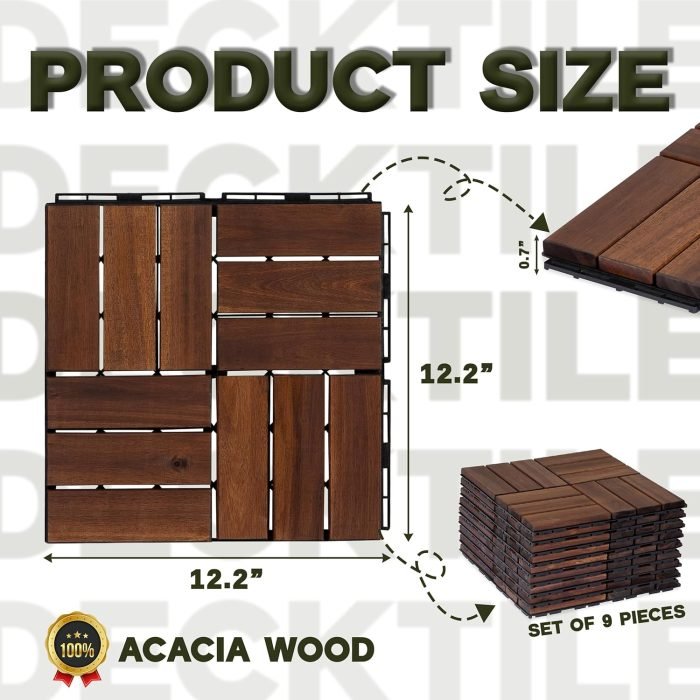 Deck Tiles - 27 Pcs 12 Slats Interlocking - C12