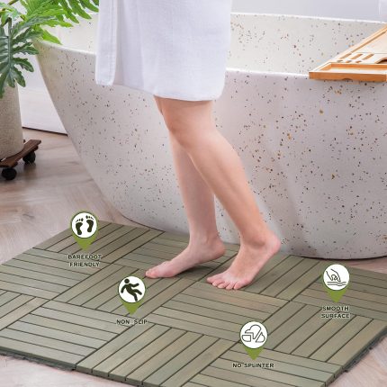 Flooring Interlocking Deck Tiles 27 PCS 6 Slats - C12
