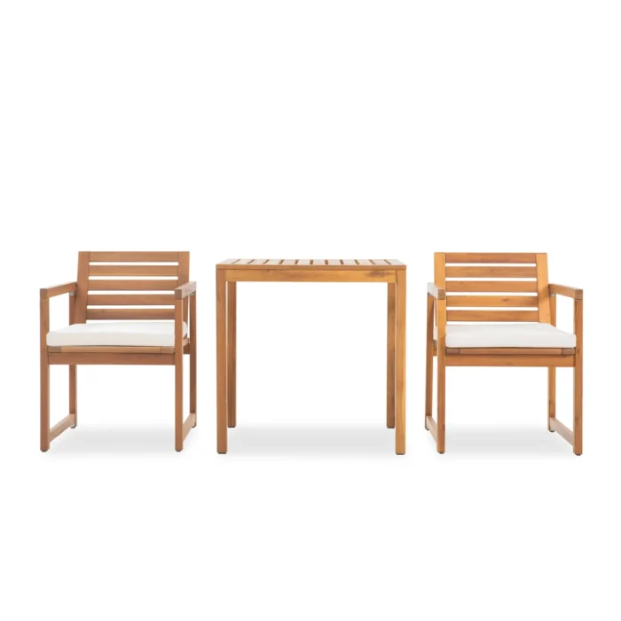 Acacia Wood Patio Chairs Set of 2 – Modern Outdoor Armchairs
