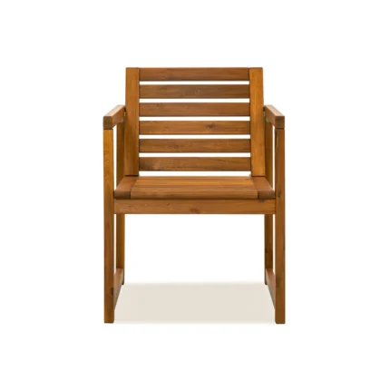 Acacia Wood Patio Chairs Set of 2 – Modern Outdoor Armchairs