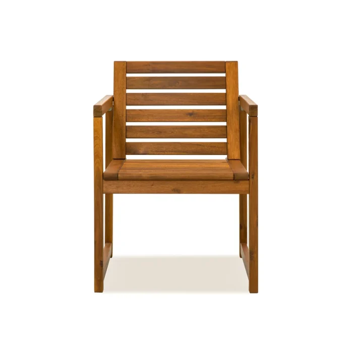 Acacia Wood Patio Chairs Set of 2 – Modern Outdoor Armchairs