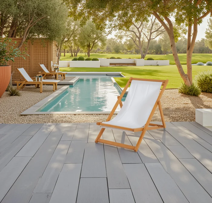 Solid Eucalyptus Wood Folding Deck Chair