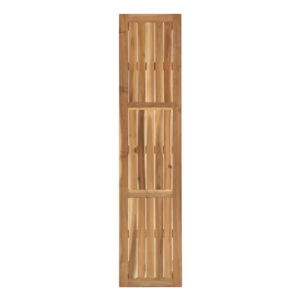 Solid Acacia Wood Slatted Outdoor Backless Bench