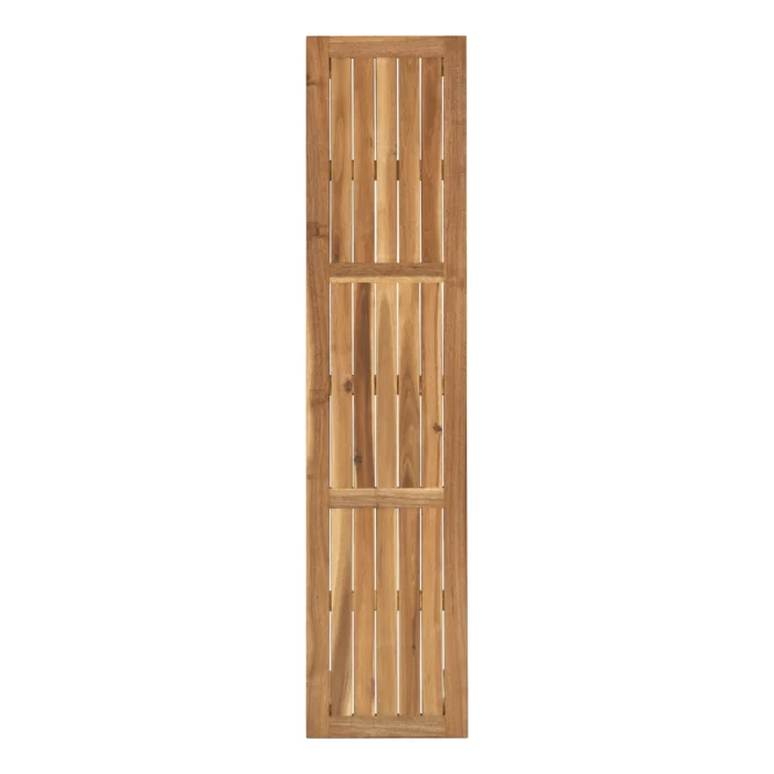 Solid Acacia Wood Slatted Outdoor Backless Bench