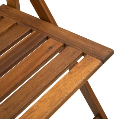 3-Piece Acacia Wood Patio Dining Set with Folding Table & 2 Chairs