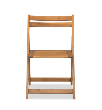 3-Piece Acacia Wood Patio Dining Set with Folding Table & 2 Chairs