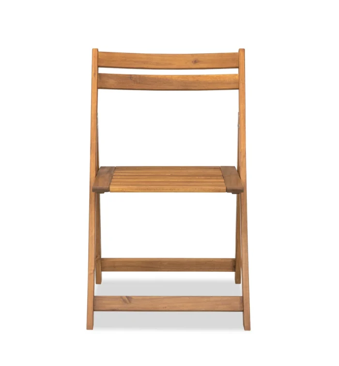 3-Piece Acacia Wood Patio Dining Set with Folding Table & 2 Chairs