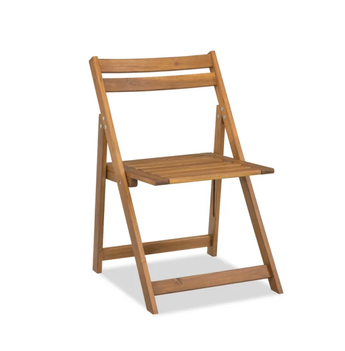 3-Piece Acacia Wood Patio Dining Set with Folding Table & 2 Chairs