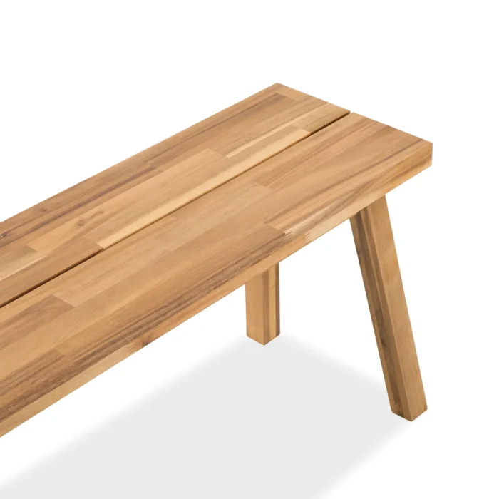 Solid Acacia Wood Bench for Entryway & Living Room