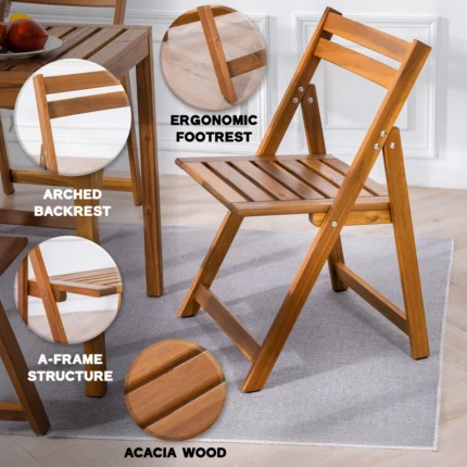 Acacia Wood Folding Patio Chairs