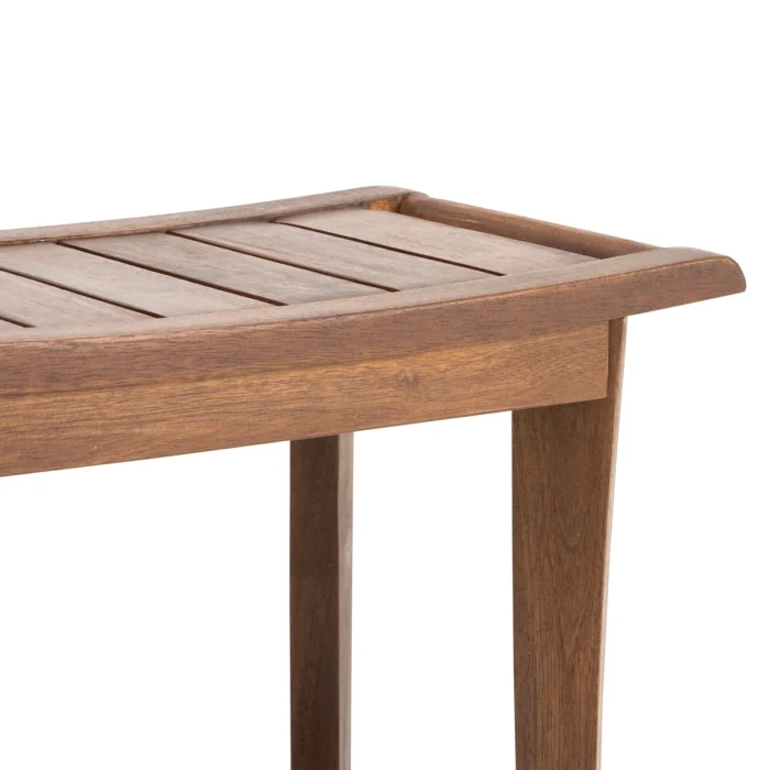 2-Tier Acacia Wood Shower Stool with Storage Shelf