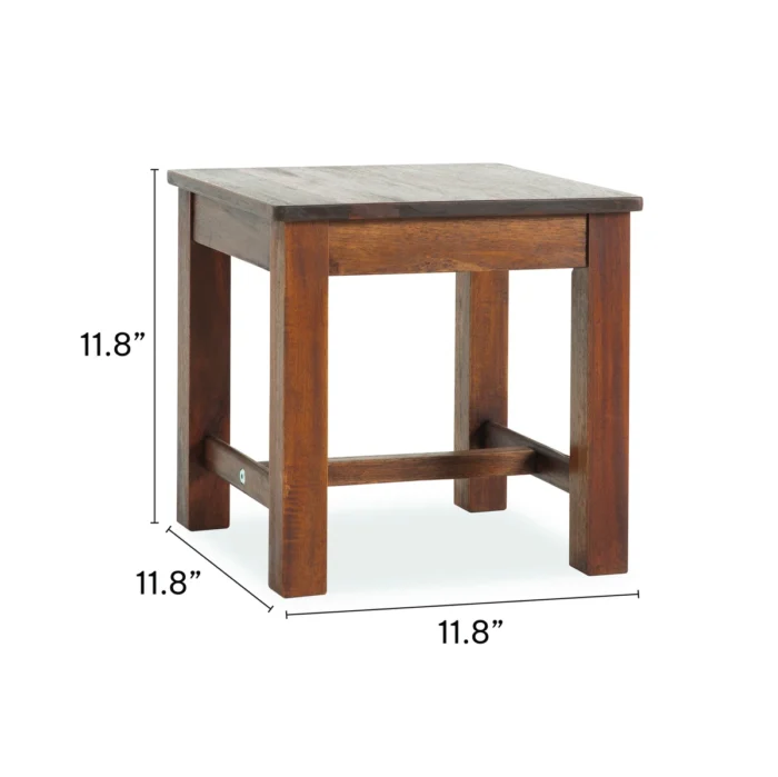 12-Inch Acacia Wood Step Stool for Indoor Use