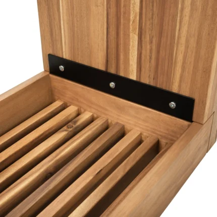 Outdoor Acacia Wood Backless Bench with Slatted Top