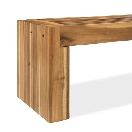 Outdoor Acacia Wood Backless Bench with Slatted Top