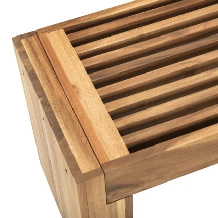 Outdoor Acacia Wood Backless Bench with Slatted Top