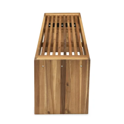 Outdoor Acacia Wood Backless Bench with Slatted Top