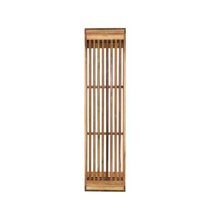 Outdoor Acacia Wood Backless Bench with Slatted Top