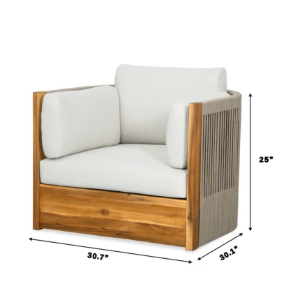 Outdoor Acacia Wood Swivel Chair