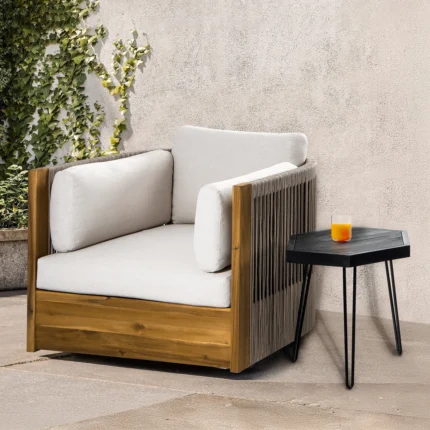 Outdoor Acacia Wood Swivel Chair