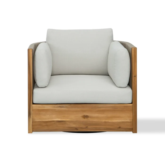 Outdoor Acacia Wood Swivel Chair