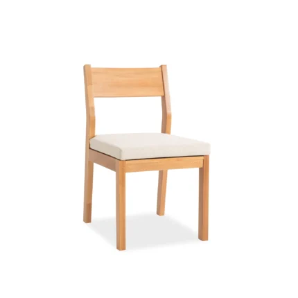 Solid Wood Patio Dining Side Chairs with Cushions (Set of 2)