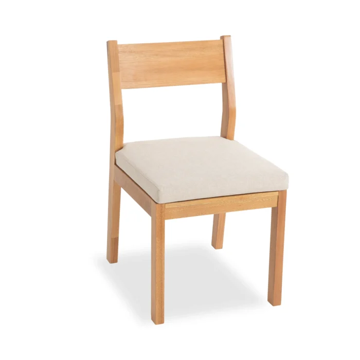 Solid Wood Patio Dining Side Chairs with Cushions (Set of 2)