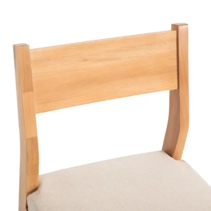 Solid Wood Patio Dining Side Chairs with Cushions (Set of 2)