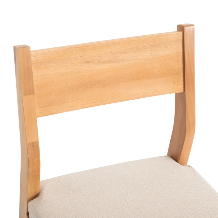 Solid Wood Patio Dining Side Chairs with Cushions (Set of 2)