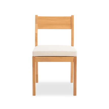 Solid Wood Patio Dining Side Chairs with Cushions (Set of 2)